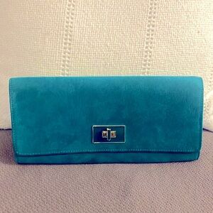 Green Suede Banana Republic Clutch
